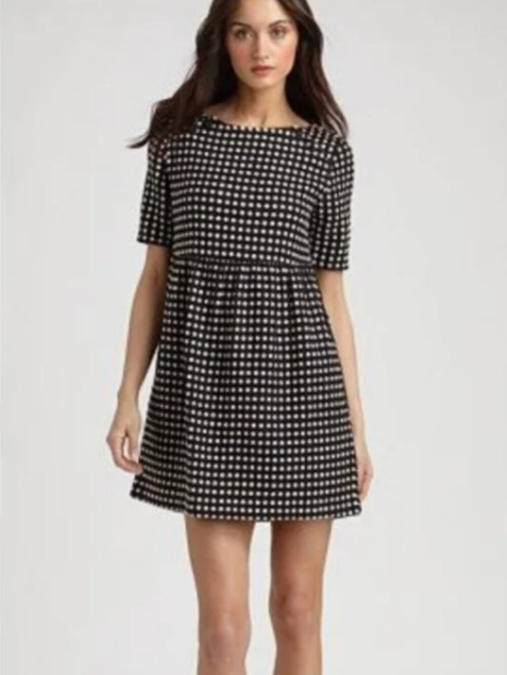 Ace & Jig Black and Cream Polka Dot Short Dress